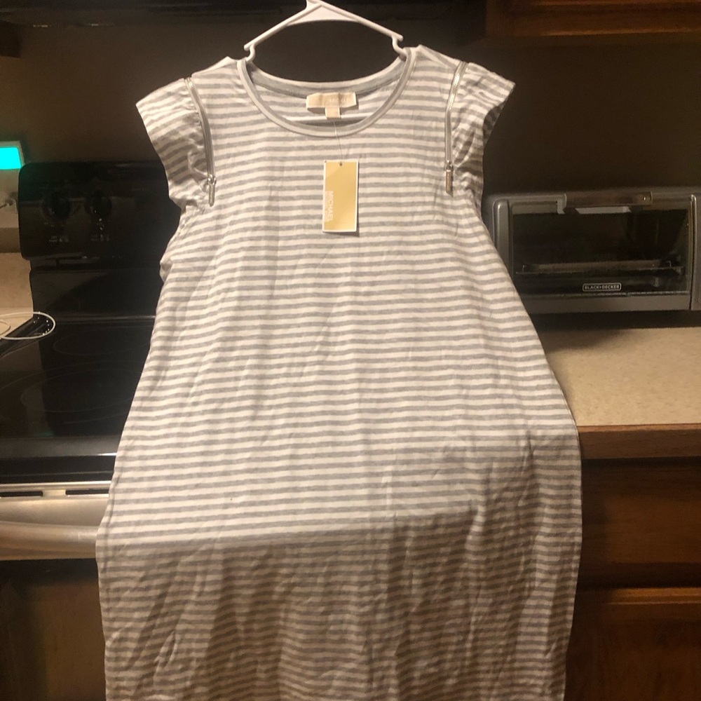 Michael Kors Gray Striped Women’s Dress Size Large